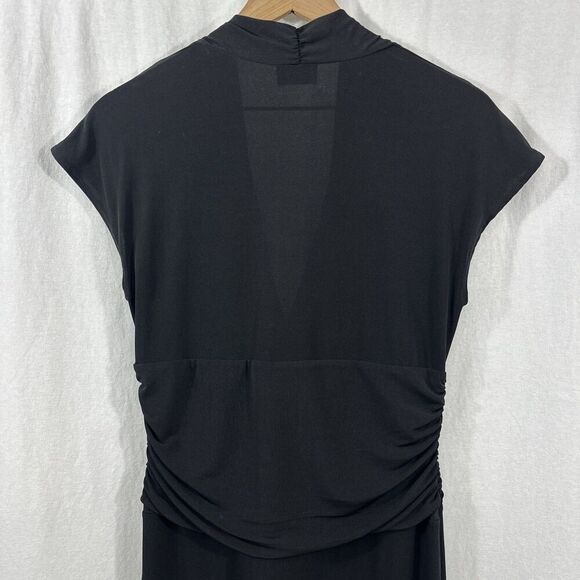 BCBG Paris Black Y2K Drape Tie Front Classic Dress Womens Size L - Picture 11 of 12